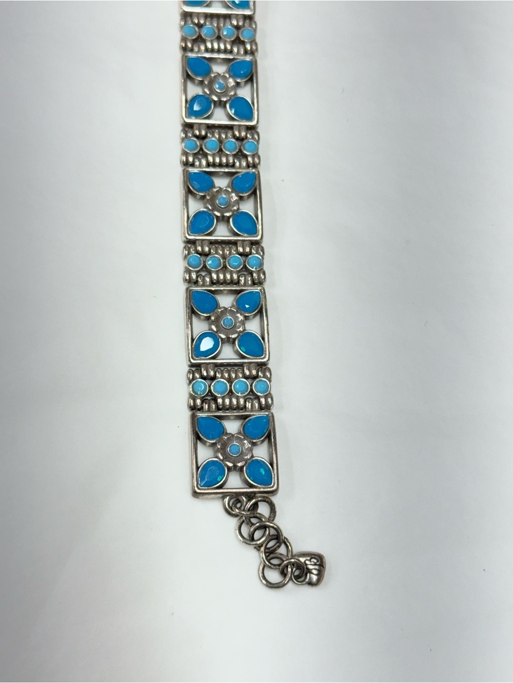 Brighton Silver Bracelet with Turquoise Blue Inlay - Women's Jewelry
